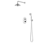 Classic Thermostatic Shower Trim Kit With Wall Mount Shower Head, Hand Held Shower Polished Nickel