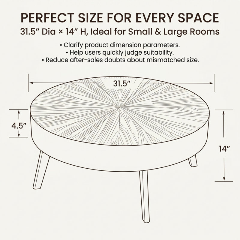 Jodeane Solid Wood Top Coffee Table, Espresso Wood