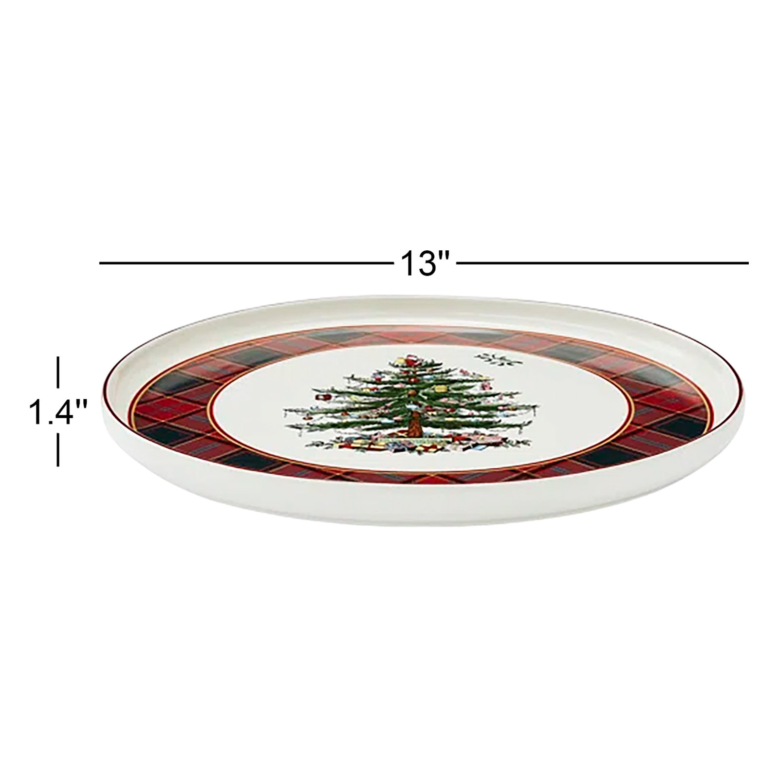 Christmas Tree Tartan Lazy Susan