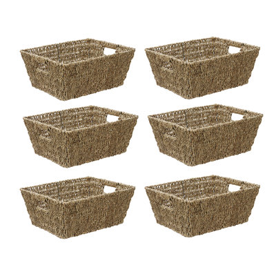 JVL SEAGRASS ON POWDER COATED IRON FRAME Decorative Basket