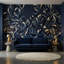 Papier peint abstrait floral bleu marine-550784996-550784999