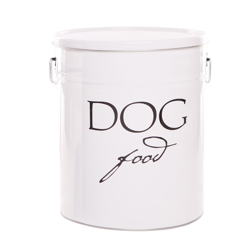 Metal Food Storage Container, 22 lb, White