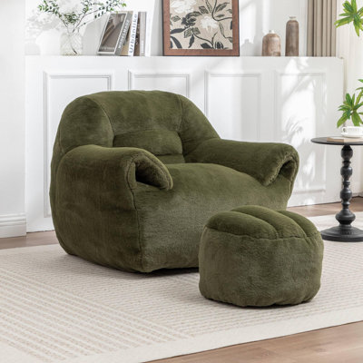 Fauteuil à billes avec dossier et repose-pieds