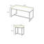 Table basse Kapp, ensemble table basse et table de bout 3 pièces, pieds en tréteaux-547791643