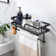 Wall-mounted paper towel holder with shelf and 4 hooks