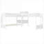 L-Shaped Twin Bunk Bed Frame, Solid Wood White Finish, Built-in Desk With Charging For Shared Bedrooms And Sleepovers