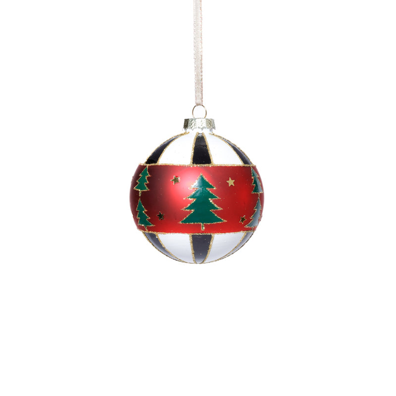 Ornements de Noël en forme de boule d'arbre de Noël, ensemble de 6, H 3,25 po x l 3,25 po x P 3,25 po