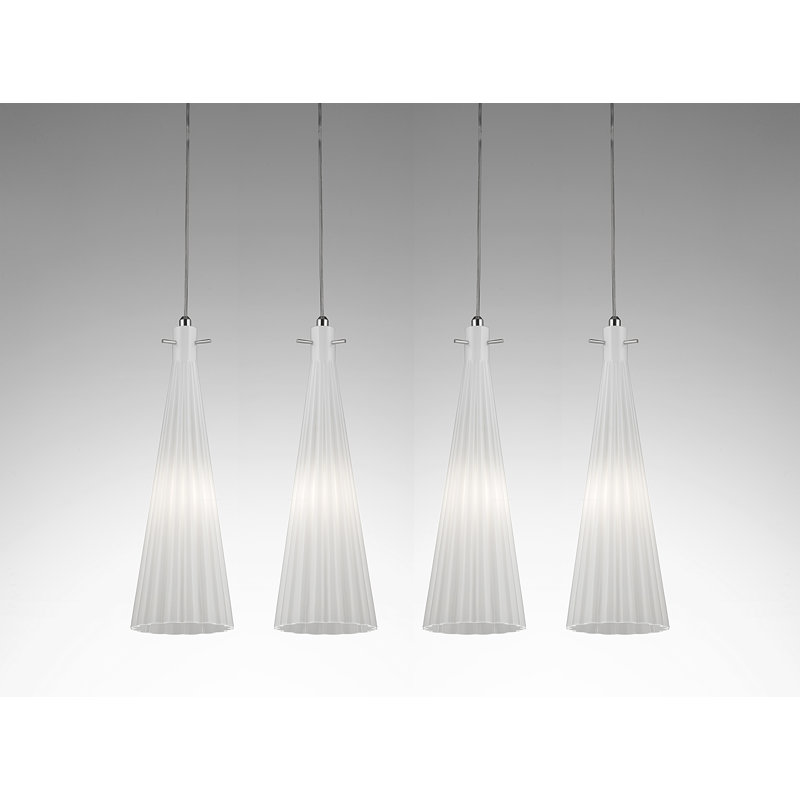 Costa 4 - Light Nickel Kitchen Island Pendant, White