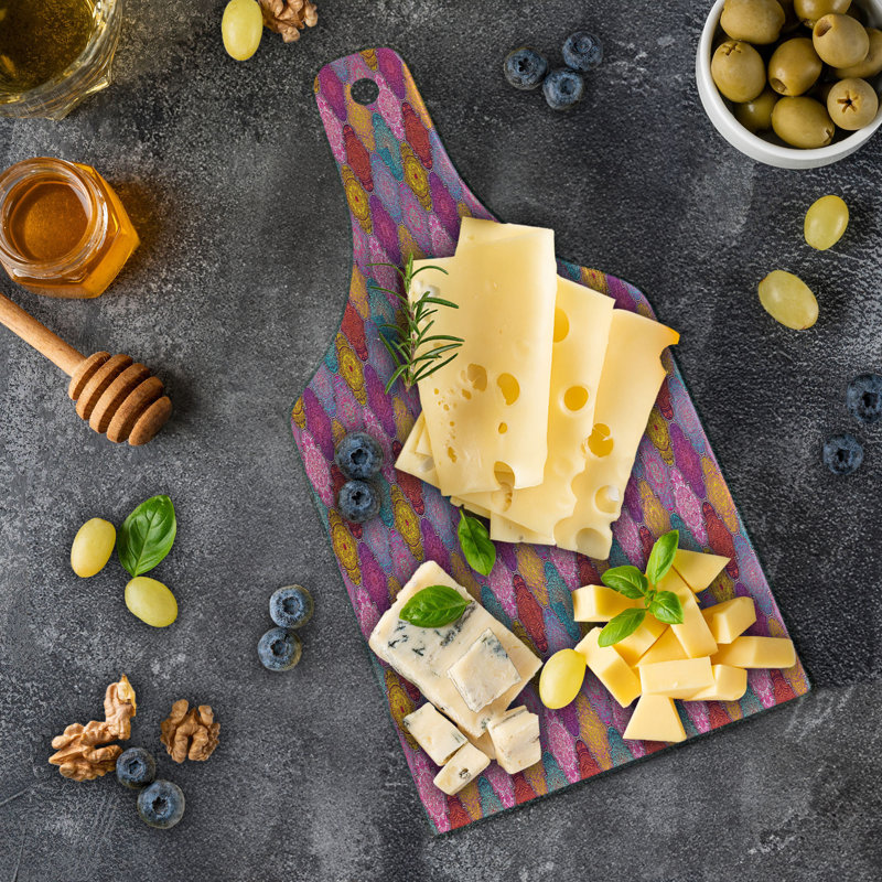 Ambesonne Eastern Tempered Glass Cutting Board Moroccan Ornament Multicolor