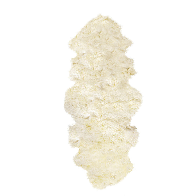 Tapis en peau de mouton naturel 2 pi x 6 pi fait à la main