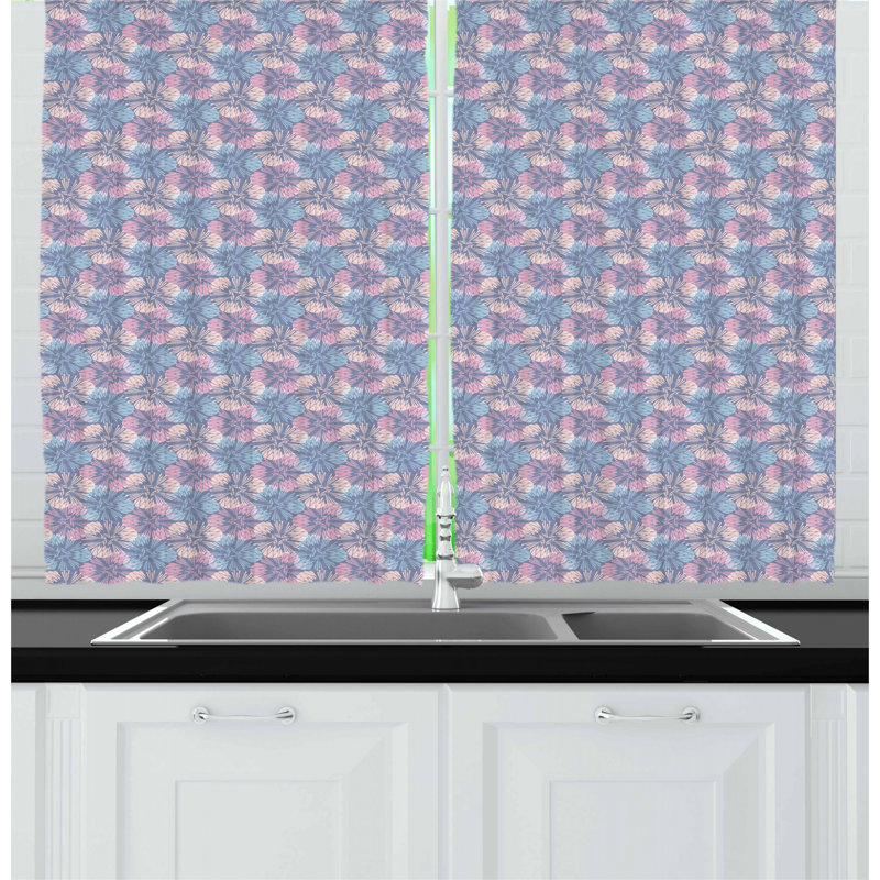 Floral Tailored Kitchen Curtain