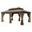 12ft x 18ft Outdoor Patio Hardtop Large Gazebo, Elegant Pavilion Canopy, Doouble Roof Design with Mesh Netting, Polyester Curtains Suitable in Any Weather and Seasons-99483057