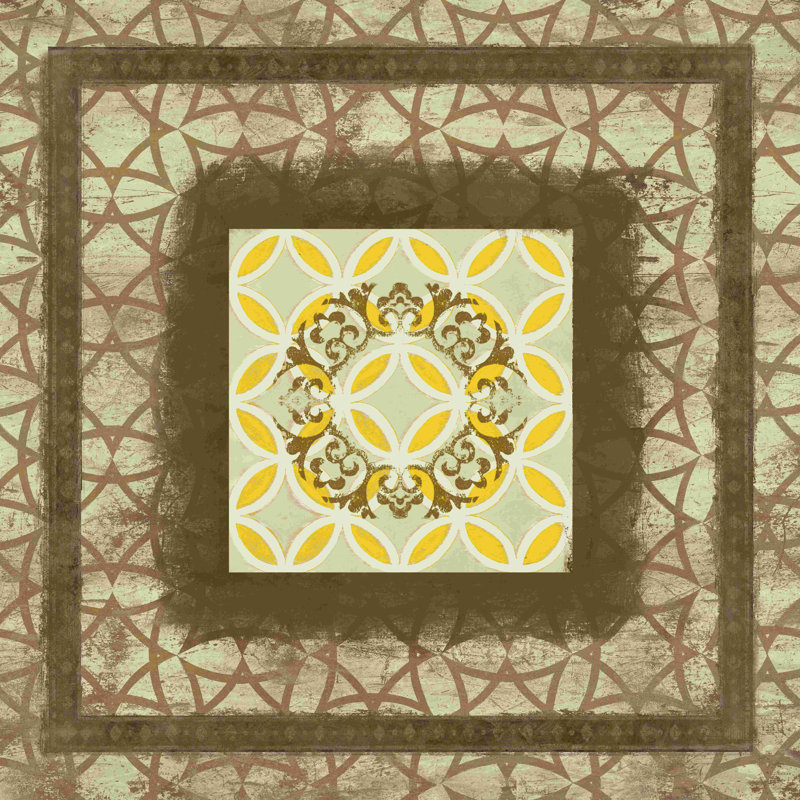 " Yellow Town Tile ", 30" H x 30" W