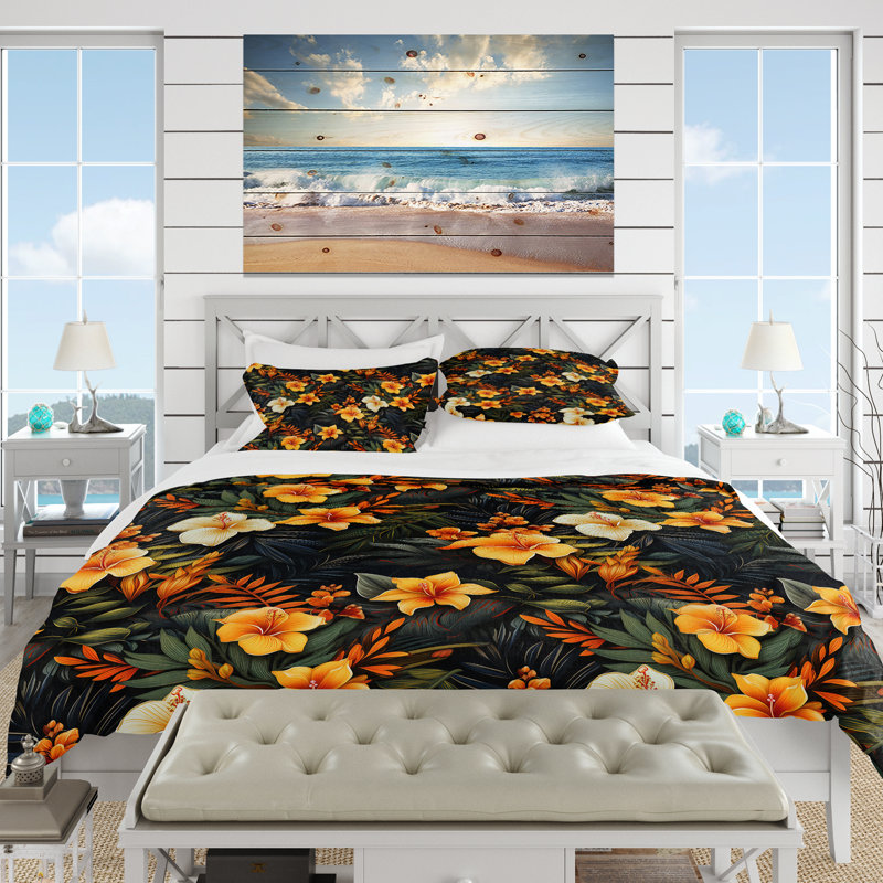 Literie Tropical Twilight, Housse de couette pour très grand lit et 2 très
