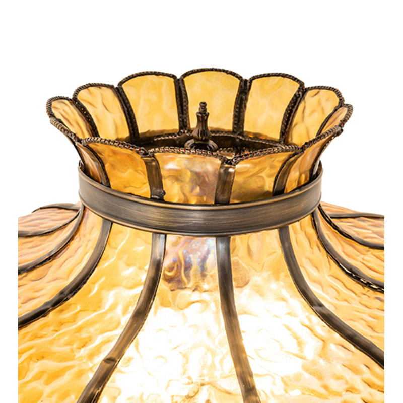 Frederick Floor Lamp, Amber/Brass