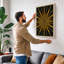 Golden Starburst Geometric - Wrapped Canvas-1895949047-1895949033