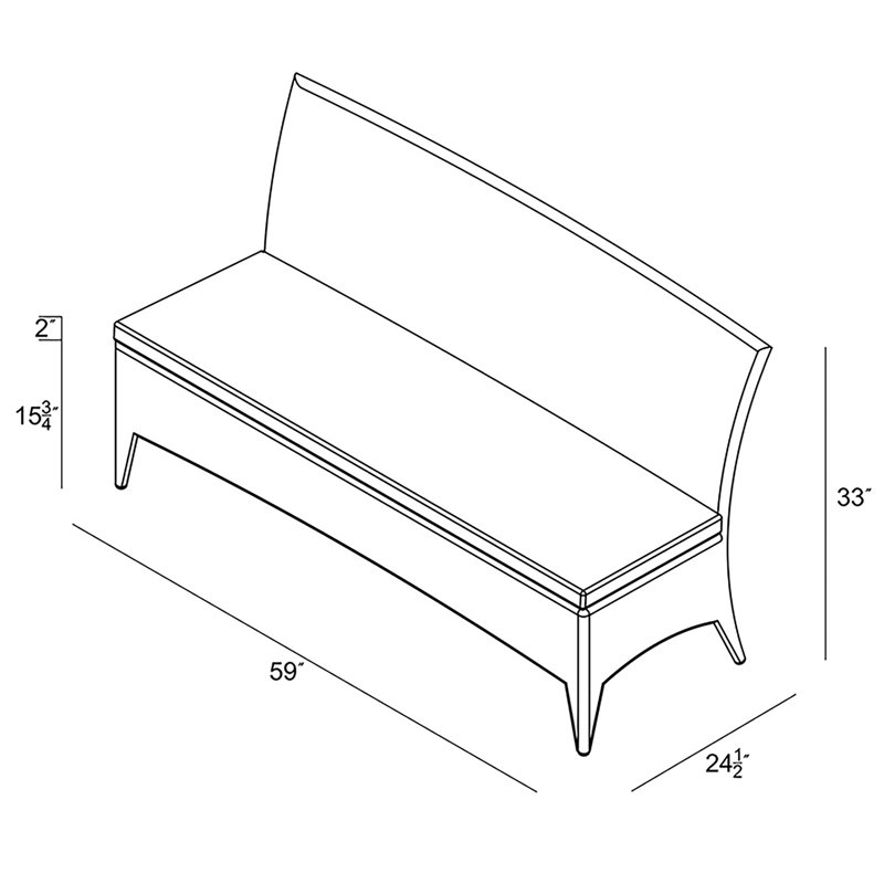 Banc de jardin en osier Laramie, Argent coulé Sunbrella®