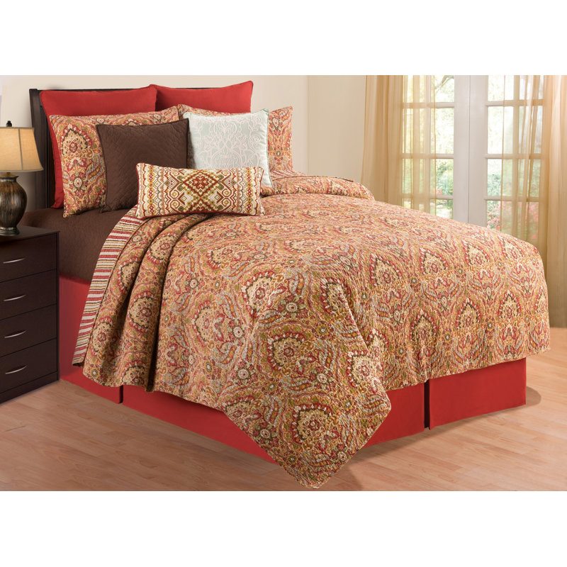 Ensemble de surfaces réversibles Eurytus, Courtepointe double / grand et 2 taies décoratives