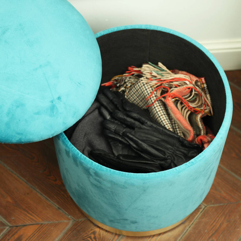 Teal Foot Stool with Storage