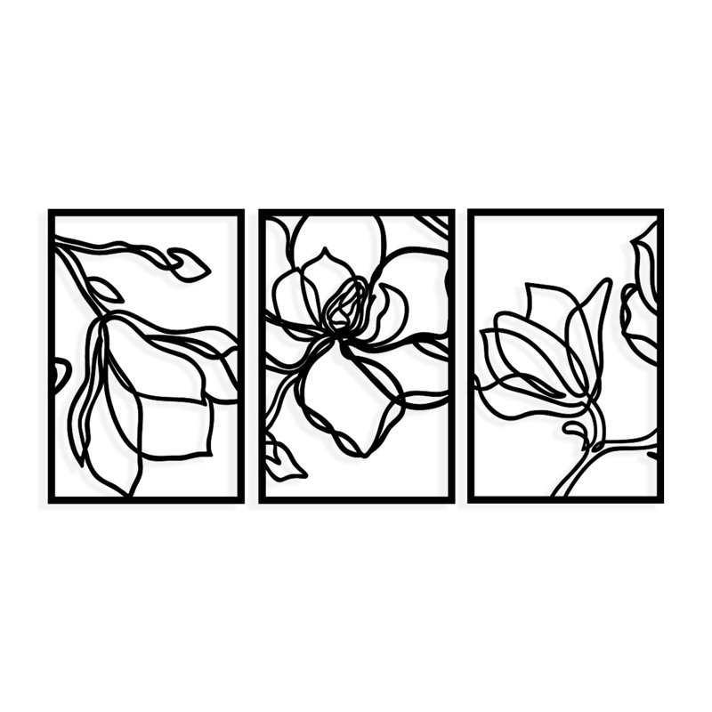 Decorative Metal Wall Accessory, Black, 47.2 x 22.2 inches | 100% Metal Construction, Thickness: 0.05 inches | Stylish Home Decor for Living Room, Office, or Entryway | Durable & Eye-Catching Design