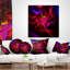 Coussin décoratif multicolore en verre coloré magenta