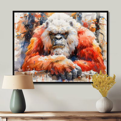 White Red Winter Furry Bigfoot - Bigfoot Wall Decor