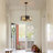 5-Lights Round K9 Round Crystal Chandelier Pendant With Crystal Strip Pendant Light Fixture For Kitchen Dining Room Bedroom