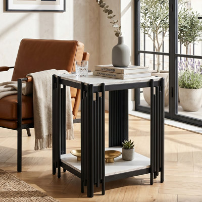 43 cm W Iron Bedside Table