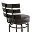 Tabouret de bar pivotant avec finition, similicuir brun, rotation à 360 degrés, support de poids de 250 lb, tissu doux facile à nettoyer, installation simple