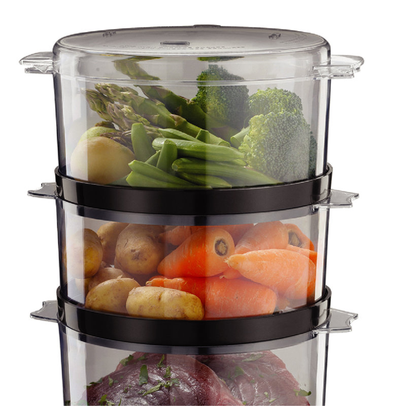 Russell Hobbs Compact 3 Tier Steamer 7L Matte Black