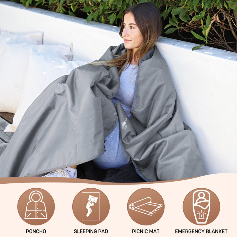 Couverture imperméable pour l'extérieur Tirrinia, L 59 po x L 79 po, Gris clair
