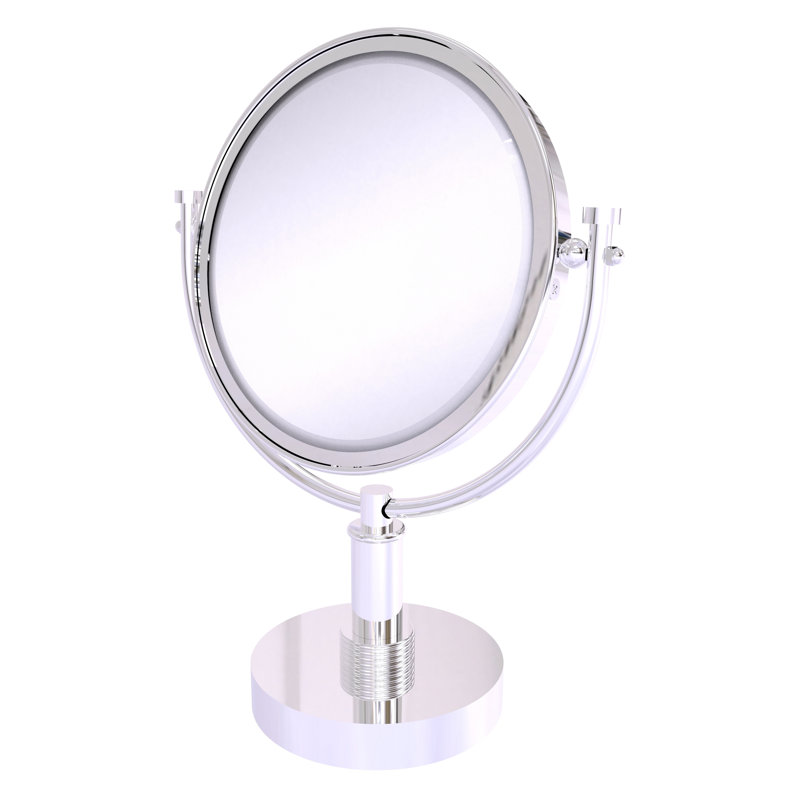 Miroir grossissant moderne et contemporain, Chrome poli, 5X