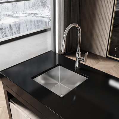 18 Inch Gray Undermount Sink - Stainless Steel With Scratch Resistance And Condensation Control Modern Single Bowl 18"x18" Faster Water Drainage Proof