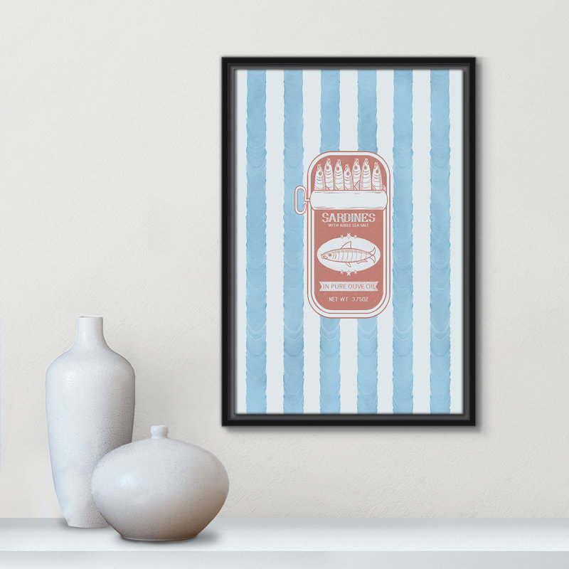 Salty Sardines Print by Marcus Prime, Black Floater, 13.5'' W x 19.5'' H