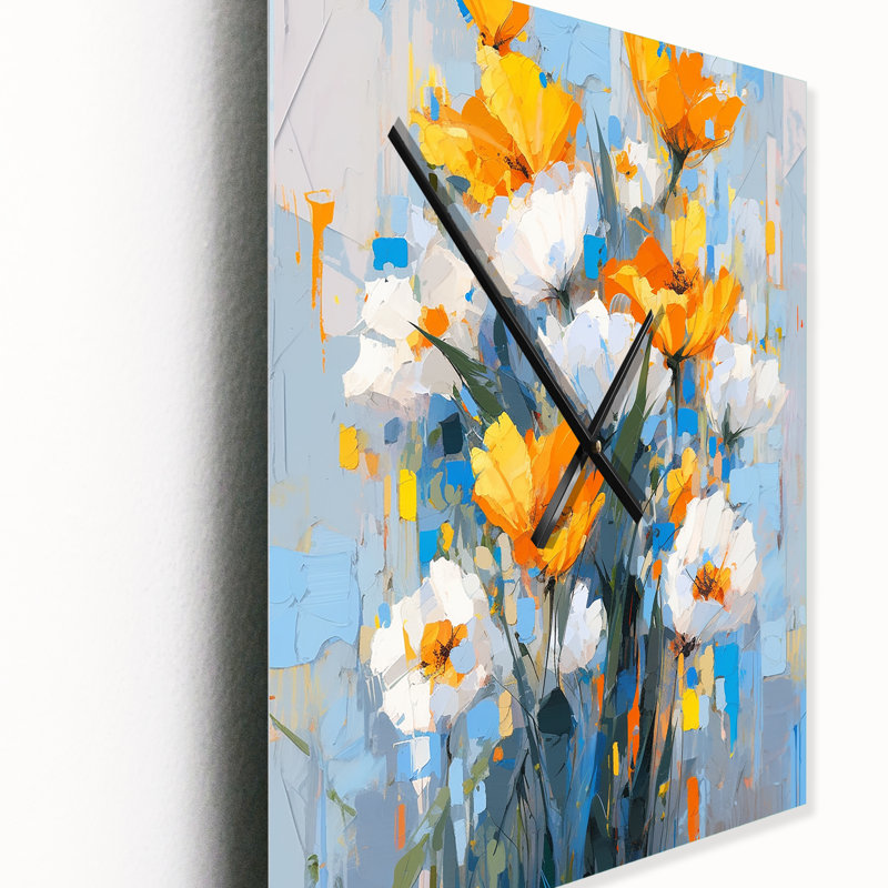 Graecen - Horloge murale tulipe surdimensionnée, Très grand