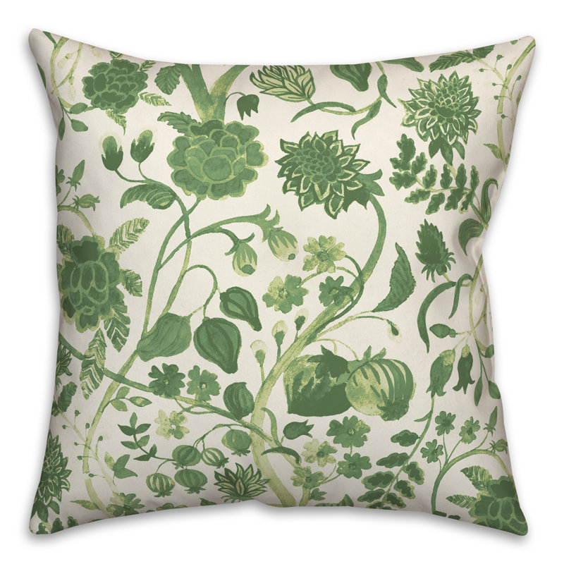 Floral Outdoor Reversible Throw Pillow