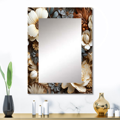 Juarez rustique brocart élégance motif victorien - miroir mural floral unique