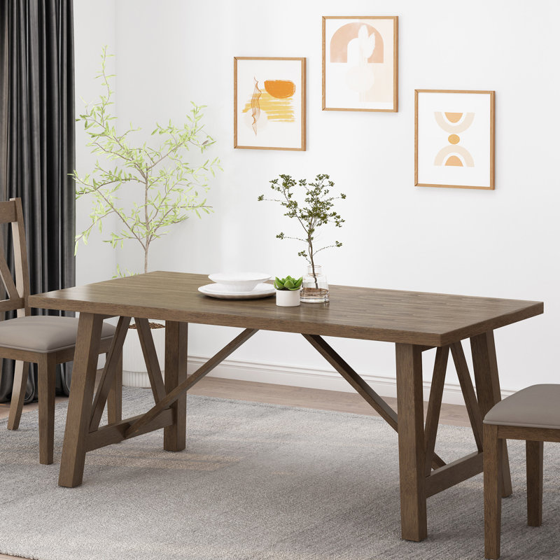 Table de salle à manger de style brun antique, en bois massif +, 69,03 po x 36,38 po, 30,36 po, assemblage requis: l 71 po x P 35,5 po