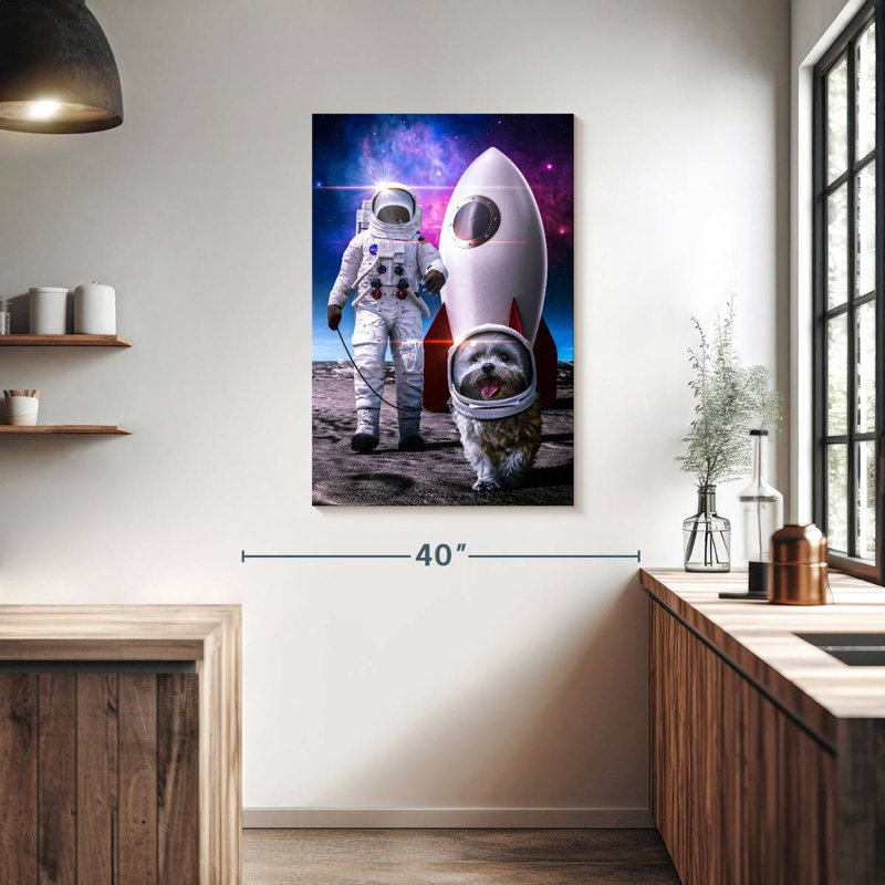 Oberle Just Walking A Space Dog Screen, 39" H x 26" W