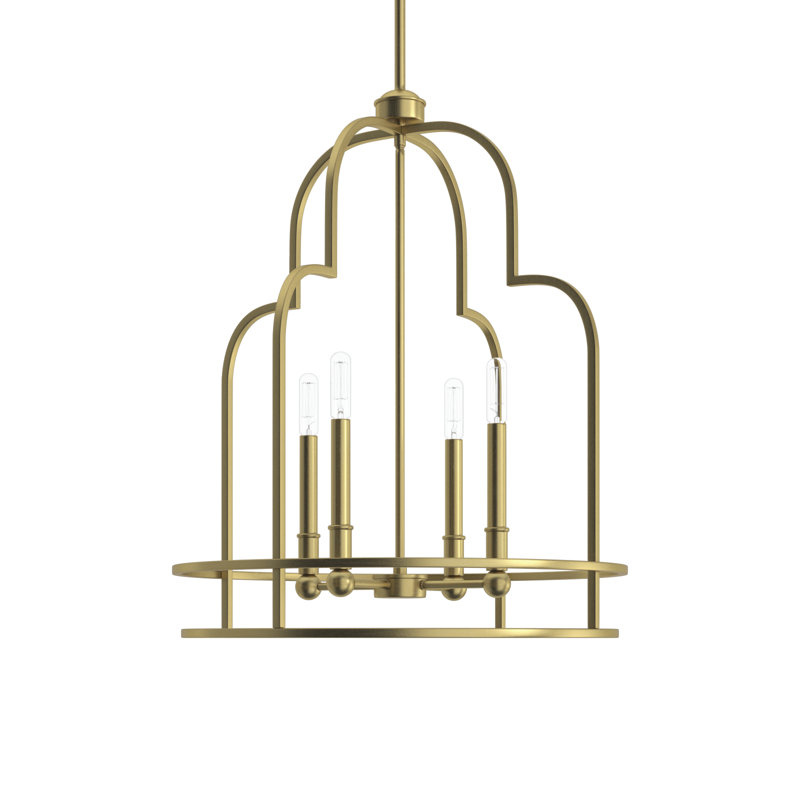 4 - Light Unique Geometric Pendant in Gold, Gold