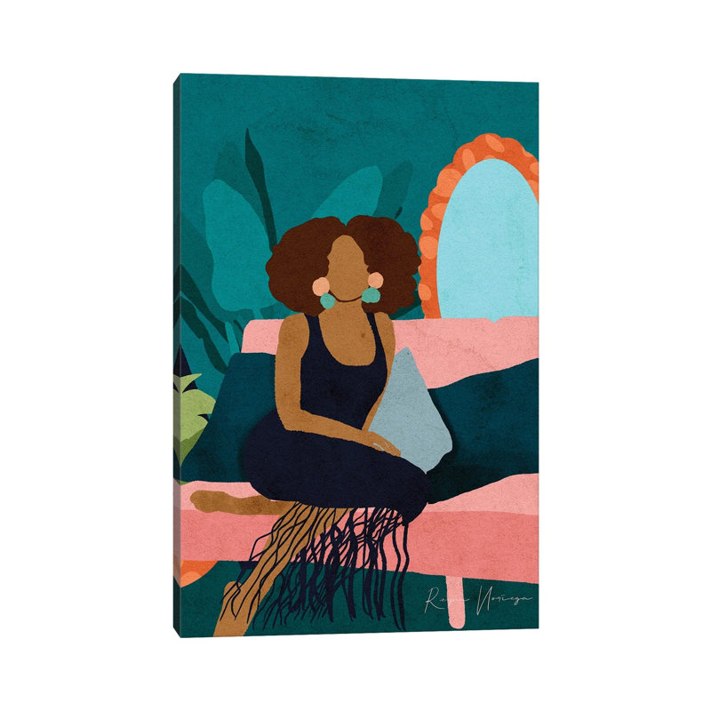 On My Couch by Reyna Noriega - Painting on Canvas, Wrapped Canvas, 66.04 cm H x 45.72 cm W x 1.91 cm D