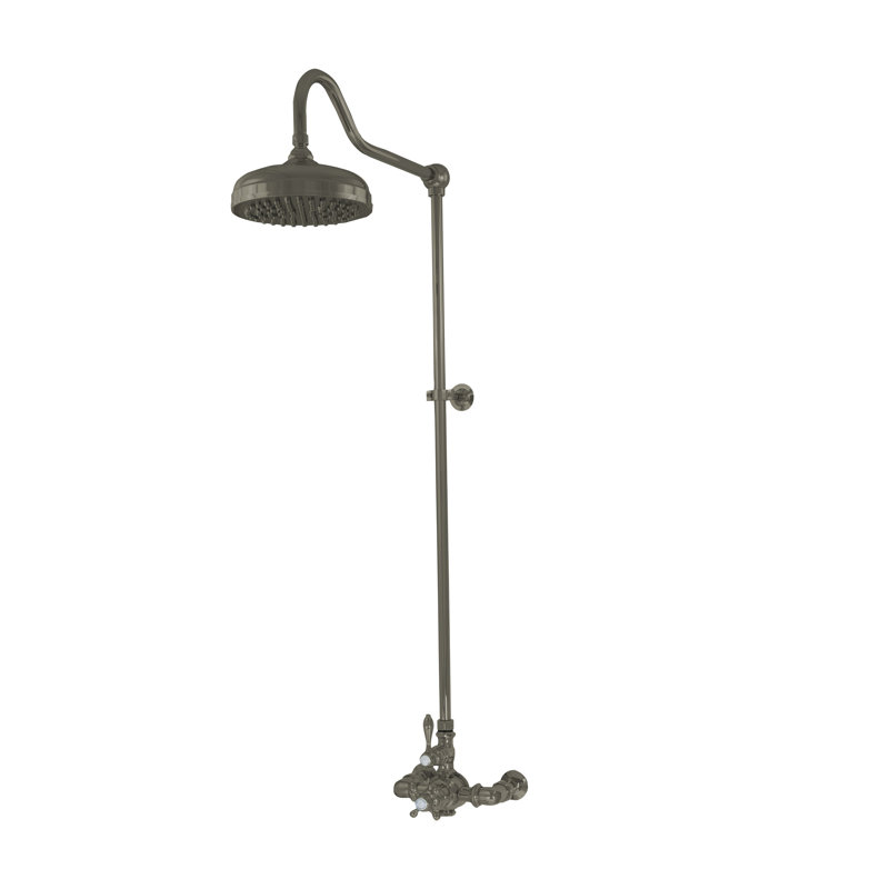 Exposed Thermostatic Shower System by Strom Living P0901M, Matte Nickel
