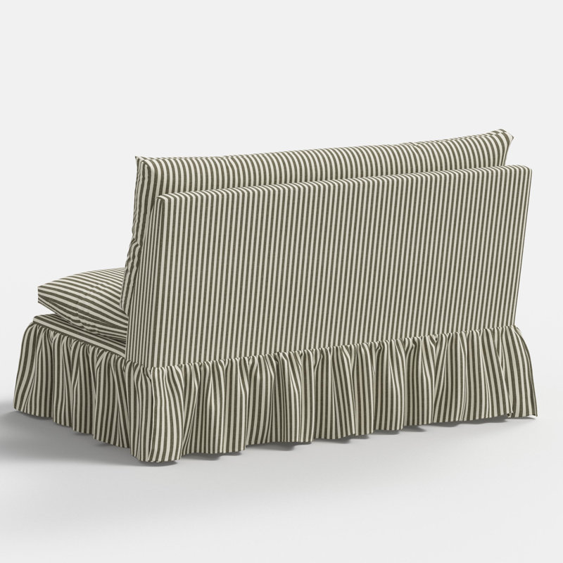 Stoffer Home x Cloth and Co. Thelma Settee, Jane Stripe Laurel