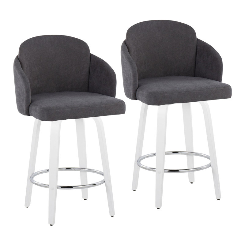 Tabouret de comptoir à hauteur fixe avec pivot, Noir