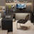 Black Rectangular Solid Wood desk-533863600-533863603