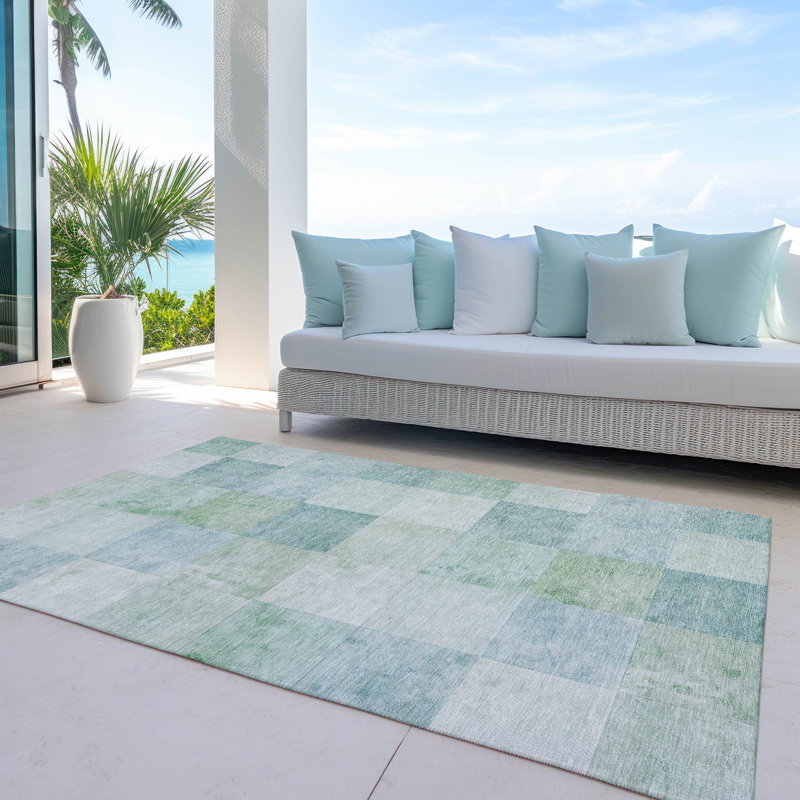 Tapis bleu lavable intérieur / extérieur Novanta , 9 pi x 12 pi