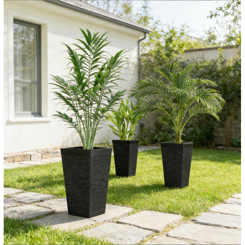 Ensemble de 3 pots à fleurs de style moderne empilables