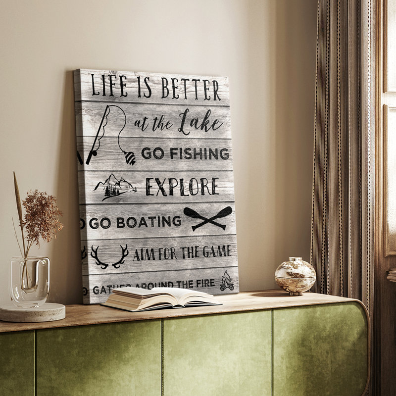 «Life is Better at the Lake» - galerie sur mesure Cavas, H 27 po x l 18 po