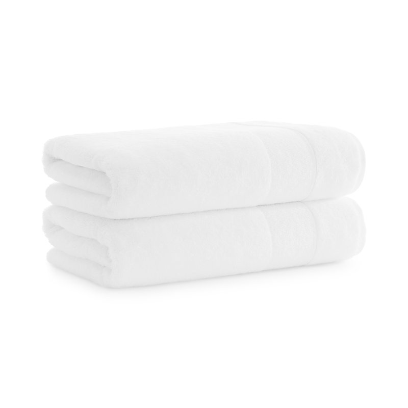 Serviette de bain 2 pièces Cherl, Blanc