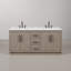 Meuble-lavabo de comptoir en marbre blanc Carrara de 72 po Overt Surf-1644600984